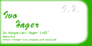 ivo hager business card